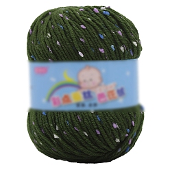 Темно-оливково-зеленый Полиэфирная пряжа, твидовая пряжа, для свитера-шапки, для вязания крючком принадлежности, темно-оливковый зеленый, 2 мм, около 85.30 ярдов (78 м) / моток