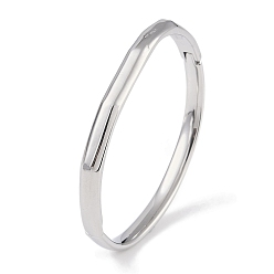 Нержавеющая Сталь Цвет Не тускнеет 304 браслеты из нержавеющей стали с гранеными кольцами для женщин, цвет нержавеющей стали, внутренний диаметр: 2-3/8x2 дюйм (6.1x5.2 см), 6 мм