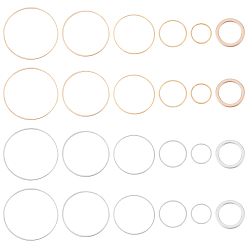 Platinum & Golden 72Pcs 12 Style Alloy Linking Rings, for Jewelry Making, Ring, Platinum & Golden, 15~38x1mm, Inner Diameter: 13.5~36.5mm, 6pcs/style