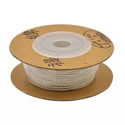 Silver Eco-Friendly Dyed Shiny Round Metallic String Thread Polyester Threads, Silver, 1mm, about 13.12 yards(12m)/roll