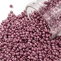 (563F) Hot Pink Galvanized Matte TOHO Round Seed Beads, Japanese Seed Beads, Frosted, (563F) Hot Pink Galvanized Matte, 11/0, 2.2mm, Hole: 0.8mm, about 50000pcs/pound