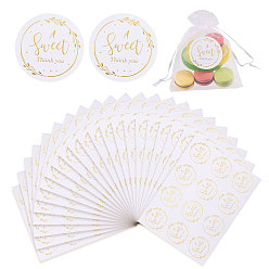 Белый 30 листы пластиковые самоклеящиеся наклейки, подарочные наклейки со словом «спасибо», белые, 162x210x0.1 мм