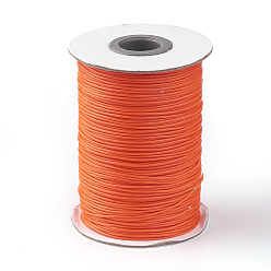 Dark Orange Korean Waxed Polyester Cord, Dark Orange, 1mm, about 85yards/roll