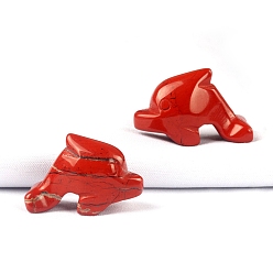 Красный Камень Натуральные фигурки дельфинов из красной яшмы, для украшения рабочего стола домашнего офиса, 18x27x12 мм