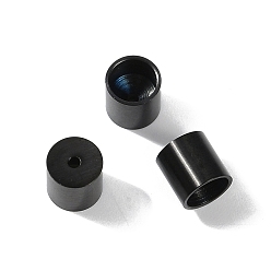 Черный 304 из нержавеющей стали бусы, колонка, чёрные, 6x6 мм, отверстие : 1 мм