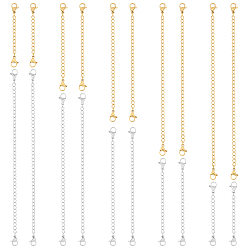 Позолоченный и Цвет Нержавейки 20 шт. 5 стиль ионное покрытие (ip) 304 удлинитель цепи из нержавеющей стали, концевые цепочки с застежкой-карабином, настоящее золото и нержавеющая сталь, 55~152 мм, 4 шт / стиль