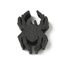 Black Halloween Wood Beads, Spider, Black, 19.5x14.5x6mm, Hole: 2mm