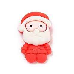 Santa Claus Рождественская тема, непрозрачная смола, декодированные кабошоны, Дед Мороз, 27x17.5x7 мм