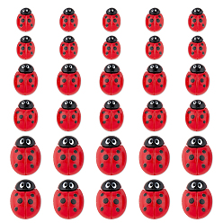 Индийский Красный 100 шт 3 стили кабошоны из непрозрачной смолы, на двухсторонний акриловый скотч, для изготовления ювелирных изделий, коровка, Индийская красная, 15~24.5x11~18x5.5~8 мм