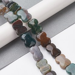 Indian Agate Natural Indian Agate Beads Strands, Bowknot, 16~16.5x12.5~13x5~5.5mm, Hole: 1.4mm, about 13pcs/strand, 8.46''(21.5cm)
