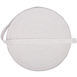 Белый Плоские полиэстеровые эластичные шнуры, для изготовления бретелей бюстгальтера, белые, 12 мм, около 21.87 ярдов (20 м) / рулон