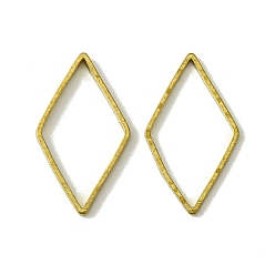 Без Покрытия Латунные соединительные колечки, без кадмия, без никеля и без свинца, ромб, сырой (без покрытия), 15.5x9x0.9 мм, внутренний диаметр: 13.5x8 мм