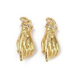 Настоящее золото 18K Латунные микро проложить кубического циркония подвески, без кадмия и без свинца, жест, с целью перехода в кольце, реальный 18 k позолоченный, 21.5x8.5x5 мм, отверстие : 3 мм