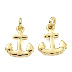 Настоящее золото 18K Латунные подвески, подвески для якоря и руля, без кадмия и без свинца, стойки покрытие, долговечный, реальный 18 k позолоченный, 13.5x12x1.5 мм, отверстие : 3 мм, Перейти кольцо: 5x1 мм