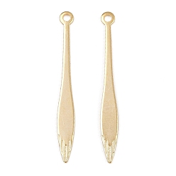 Настоящее золото 24K Латунные подвески, без кадмия и без свинца, слеза, реальный 24 k позолоченный, 25x2.5x0.5 мм, отверстие : 1 мм