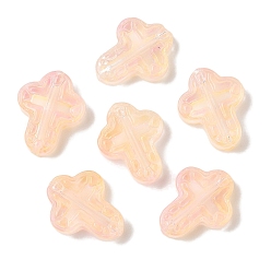 Фора Прозрачная аэрозольная краска стеклянные шарики, крестик, оранжевые, 14.5x11.5x3.5 мм, отверстие : 1 мм