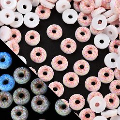 Бежевый Кабошоны из светящейся смолы, имитация еды, декодирование, светится в темноте, пончик, бежевые, 8.5~9x4.5 мм