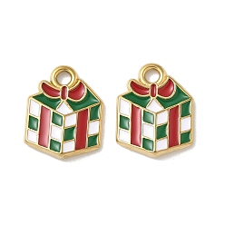 Box 304 нержавеющей стальной эмали подвески, прелести рождественской тематики, ионное покрытие (ip), реальный 18 k позолоченный, коробка, 14.5x11.5x2.5 мм, отверстие : 1.8 мм