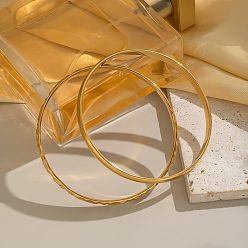 Настоящее золото 18K 2 шт. 2 стили классические 304 набор браслетов из нержавеющей стали для женщин, реальный 18 k позолоченный, внутренний диаметр: 2.36 дюйм (6 см)