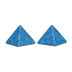 Синтетическая Бирюза Пирамидальные украшения из синтетического бирюзового оргонита, фигурка для украшения дома, энергетический камень рейки для исцеления, 30.5x30.5x25.5 мм