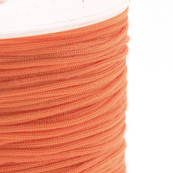 Dark Orange Polyester Cords, Dark Orange, 0.8mm, about 131.23~142.16 yards(120~130m)/roll