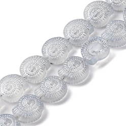 Гейнсборо Стеклянные бусины с гальваническим покрытием , гальваническое покрытие, улитка, светло-серые, 12.5x11.5x4.5 мм, отверстие : 1 мм, около 50 шт / нитка, 24.41 дюйм (62 см)