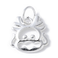 Дракон 925 подвески из стерлингового серебра с изображением китайского зодиака, с прыжковых колец, серебряный цвет гальваническим, дракон, 9.5~15x10~11.5x1~2 мм, отверстие : 3.5 мм