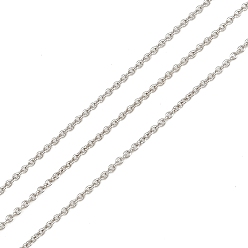Платина Латунные цепи Роло, пайки, с катушкой, платина, 1x0.2 мм
