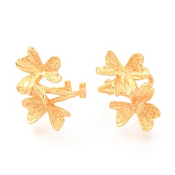 Золотой 925 серьги из серебра 925 пробы, трилистник, золотые, 20x12.5x13 мм