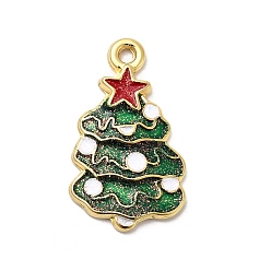 Рождественская елка 304 нержавеющей стальной эмали подвески, ионное покрытие (ip), реальный 18 k позолоченный, рождественская елка, 24.5x14.5x2 мм, отверстие : 1.6 мм