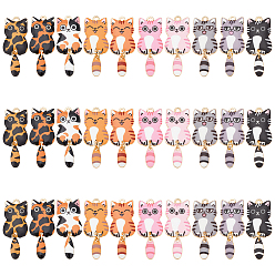 (52) Непрозрачная лаванда 30 шт 10 цвета сплава эмалевые подвески, золотые, кошачье очарование, разноцветные, 39x15.5x2 мм, отверстие : 2 мм, 3 шт / цвет