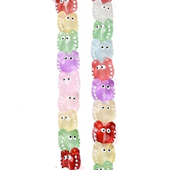 (52) Непрозрачная лаванда Прозрачные стеклянные бусины, с эмалью, краб, разноцветные, 12~13x13~14x6~7 мм, отверстие : 1 мм, около 30 шт / нитка, 13.39 дюйм (34 см)