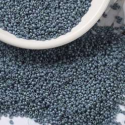 (RR2030) Matte Metallic Steel Blue Luster MIYUKI Round Rocailles Beads, Japanese Seed Beads, (RR2030) Matte Metallic Steel Blue Luster, 15/0, 1.5mm, Hole: 0.7mm, about 5555pcs/bottle, 10g/bottle