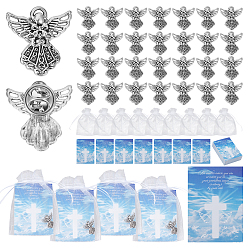 Античный Серебристый & Платиновый Броши из железа и сплава, с бумажными карточками и органзовыми мешочками, старинное серебро и платина, 9.8 мм