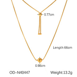 Круглые 304 кулон ожерелья из нержавеющей стали горный хрусталь, золотые, круглые, 25.98 дюйм (66 см)