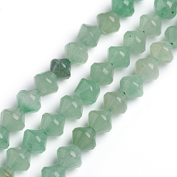 Green Aventurine Natural Green Aventurine Beads Strands, Bicone, 5.7~6x6mm, Hole: 1mm, about 63pcs/strand, 15.35 inch(36.5cm)