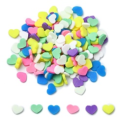 (52) Непрозрачная лаванда Ручной полимерной глины кабошонов, сердце, разноцветные, 4.5x4.5x1 мм, Около 55555 шт / 1000 г