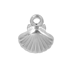 Нержавеющая Сталь Цвет 304 прелести нержавеющей стали, шарм в форме ракушки, цвет нержавеющей стали, 12x10 мм