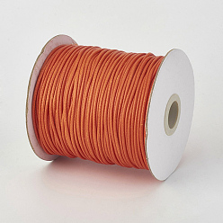 Coral Eco-Friendly Korean Waxed Polyester Cord, Coral, 1.5mm, about 169.51~174.98 Yards(155~160m)/Roll