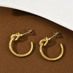 Настоящее золото 18K 304 серьги-гвоздики из нержавеющей стали, ионное покрытие (ip), реальный 18 k позолоченный, 24.5x7.5 мм