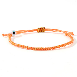 Оранжевый Браслеты ручной работы из фарфора с бусинами, символизирующими "оберег от сглаза", плетеные из бусин., регулируемые браслеты шнур, оранжевые