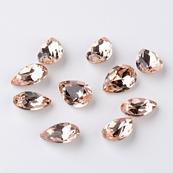 Шелк Граненая капля k 9 кабошоны со стеклянными стразами, задние и задние, класс А, шелк, 10x7x4 мм