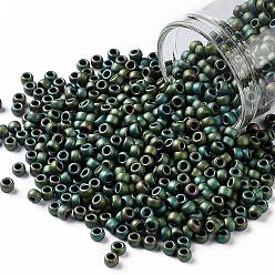 (707) Matte Color Iris Peridot Тохо 8/0 круглые бусины, японский бисер, (707) матовый цвет радужной оболочки перидот, 3 мм, отверстие : 1 мм, Около 222 шт / 10 г