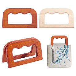 (52) Непрозрачная лаванда 4шт. 2 цвета прямоугольные деревянные ручки для сумки, для сменных аксессуаров ручек для сумок, разноцветные, 83x140x9 мм, внутренний диаметр: 96x47.5 мм, 2 шт / цвет