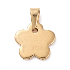 Golden 304 Edelstahl Anhänger, Blume, golden, 15x16x2 mm, Bohrung: 8x3 mm