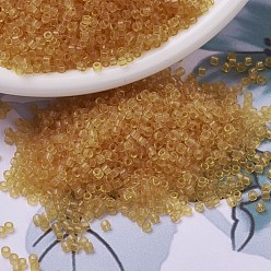 (DB0702) Прозрачный Светлый Топаз Бусины miyuki delica, цилиндр, японский бисер, 11/0, (дБ 0702) прозрачный легкий топаз, 1.3x1.6 мм, отверстия: 0.8 мм, около 10000 шт / мешок, 50 г / мешок