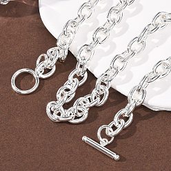 Серебро 9мм 304 цепочки из нержавеющей стали или ожерелья для женщин, серебряные, 17.87 дюйм (45.4 см)