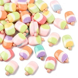 (52) Непрозрачная лаванда Непрозрачные кабошоны из смолы, мороженое, разноцветные, 23x14x7 мм