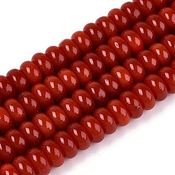 (123L) Белый крем непрозрачный блеск Выпечка краска бисер пряди, рондель, огнеупорный кирпич, 6x3 мм, отверстие : 1 мм, около 118~121 шт / нитка, 14.96~15.31'' (38~38.9 см)