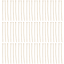 Настоящее золото 18K 300 шт. 304 штифты с плоской головкой из нержавеющей стали, реальный 18 k позолоченный, 50x0.7 мм, 21 датчик, Руководитель: 1.5 mm
